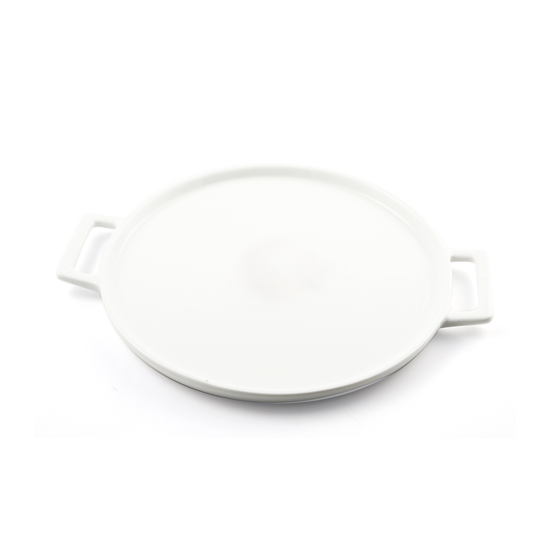 Porceletta Ivory Porcelain Pizza Plate with Handle - Al Makaan Store