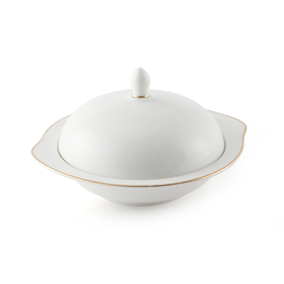 Porceletta Ivory Porcelain Bowl with Cover - Al Makaan Store