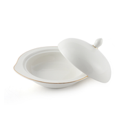 Porceletta Ivory Porcelain Bowl with Cover - Al Makaan Store
