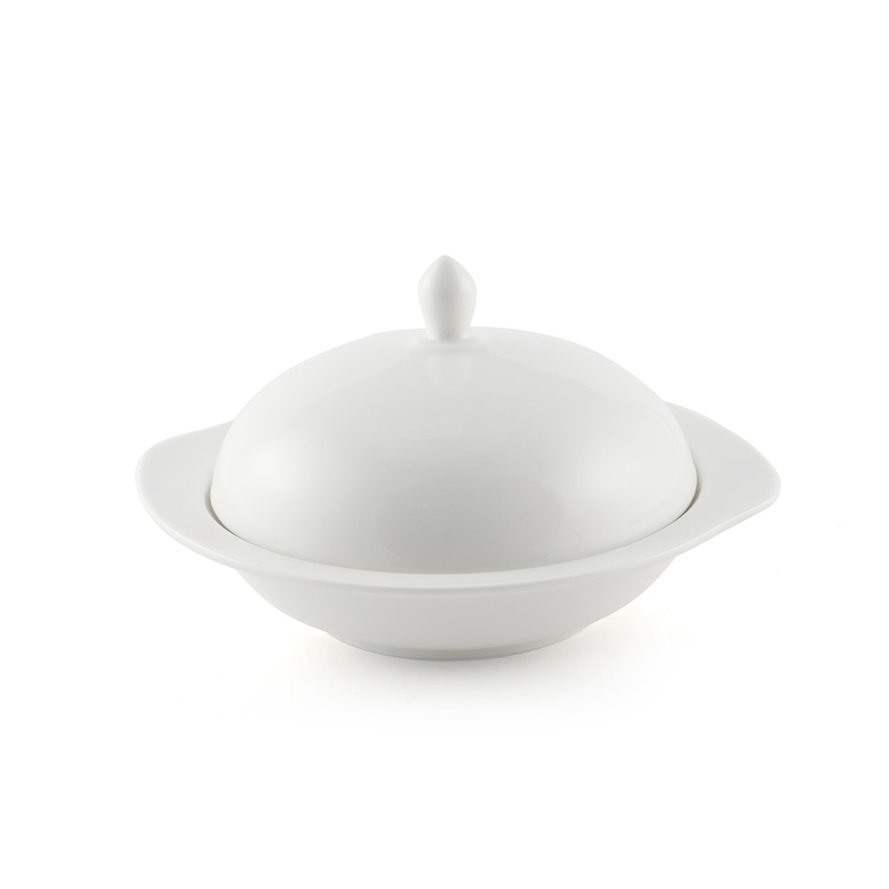 Porceletta Ivory Porcelain Bowl with Cover - Al Makaan Store