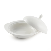 Porceletta Ivory Porcelain Bowl with Cover - Al Makaan Store