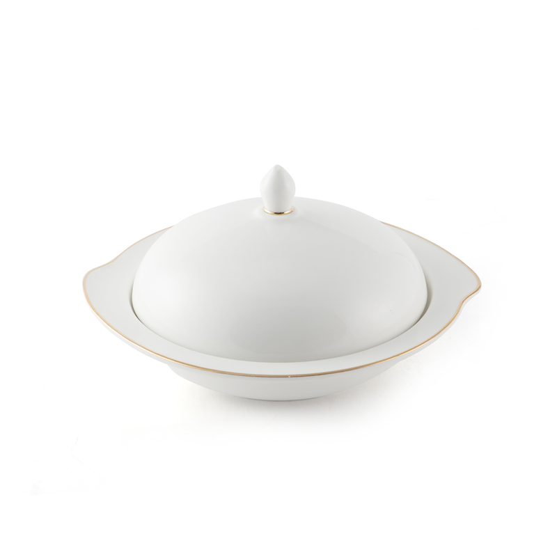 Porceletta Ivory Porcelain Bowl with Cover - Al Makaan Store