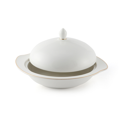 Porceletta Ivory Porcelain Bowl with Cover - Al Makaan Store