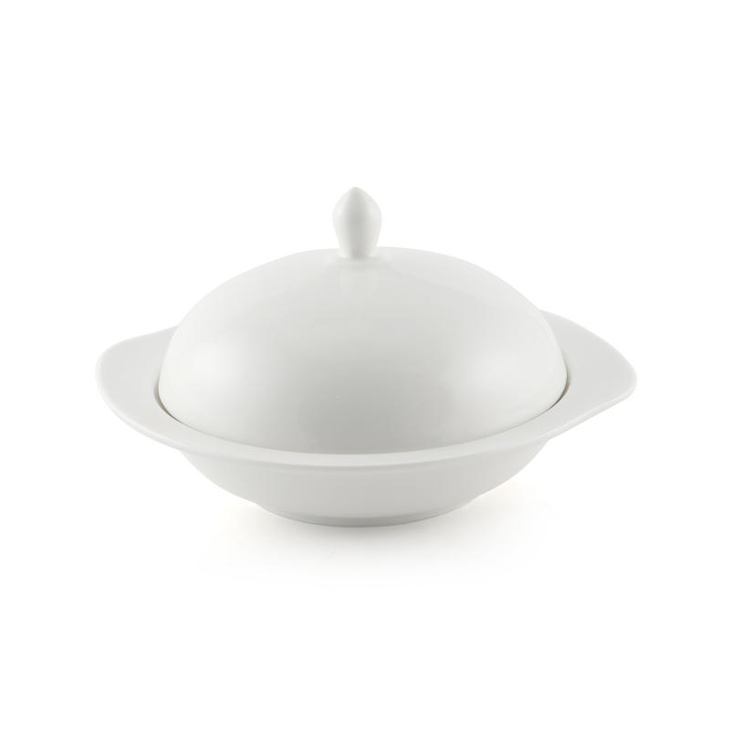 Porceletta Ivory Porcelain Bowl with Cover - Al Makaan Store
