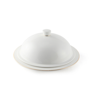 Porceletta Ivory Porcelain Flat Plate with Cover - Al Makaan Store
