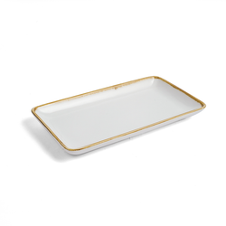 Porceletta Ivory Mocha 8.875 Inch rectangular Plate - Al Makaan Store