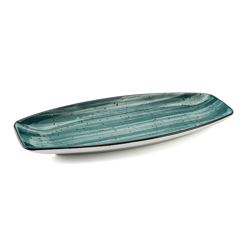 Porceletta Color Glaze Porcelain Boat Shape Plate - Al Makaan Store