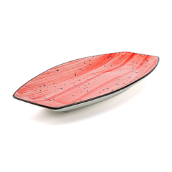 Porceletta Color Glaze Porcelain Boat Shape Plate - Al Makaan Store