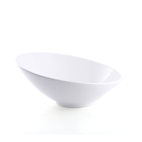 Porceletta Ivory Porcelain Oblique Bowl - Al Makaan Store