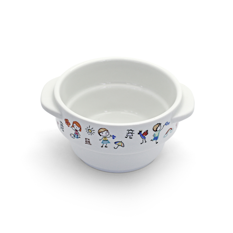 Porceletta Ivory Porcelain Stackable Kids Soup Cup With Handle 4" - Al Makaan Store