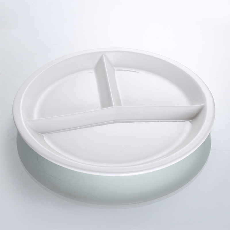 Porceletta Ivory Porcelain 3 Compartments Divider Plate 9" - Al Makaan Store