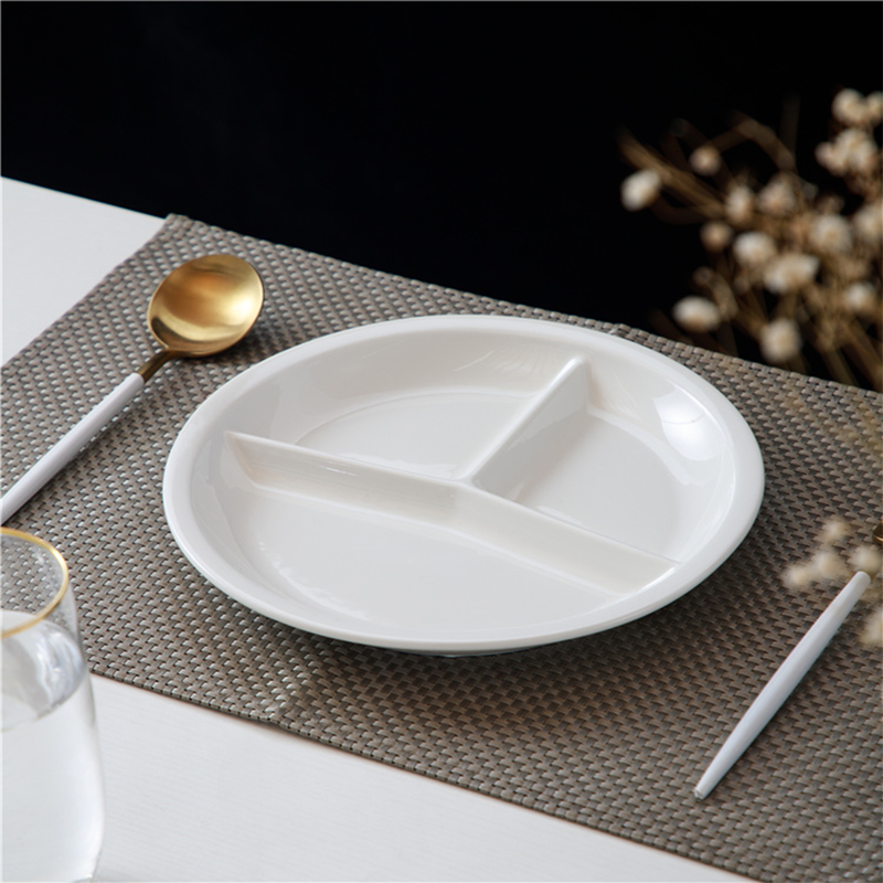 Porceletta Ivory Porcelain 3 Compartments Divider Plate 9" - Al Makaan Store