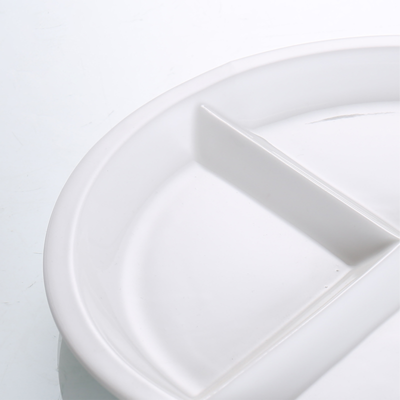 Porceletta Ivory Porcelain 3 Compartments Divider Plate 9" - Al Makaan Store