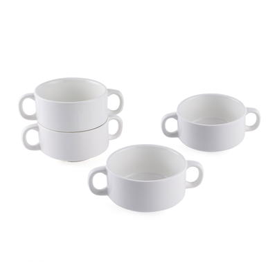 Porceletta Ivory Porcelain Soup Cup with Handles 200 ml - Al Makaan Store