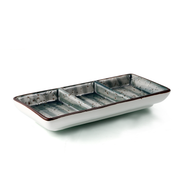 Porceletta Color Glaze Porcelain Rectangular Compartment Dish - Al Makaan Store