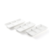 Porceletta Ivory Porcelain Rectangular Compartment Dish 7" - Al Makaan Store