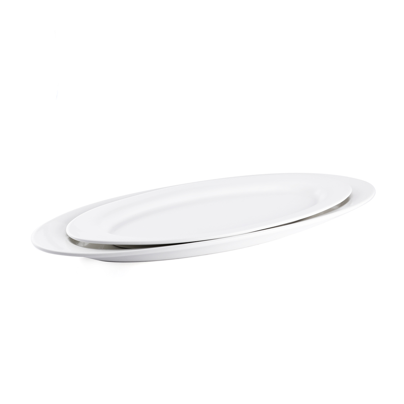 Porceletta Ivory Porcelain Oval Buffet Plate - Al Makaan Store