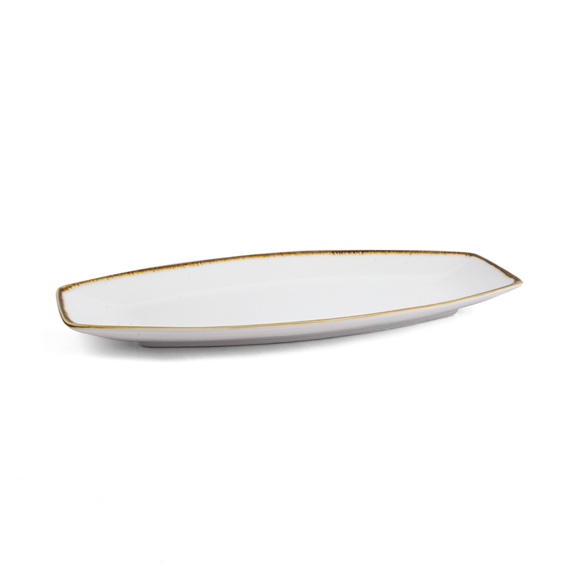 Porceletta Ivory Mocha Boat Plate - Al Makaan Store