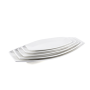 Porceletta Ivory Porcelain Boat Rectangular Plate - Al Makaan Store