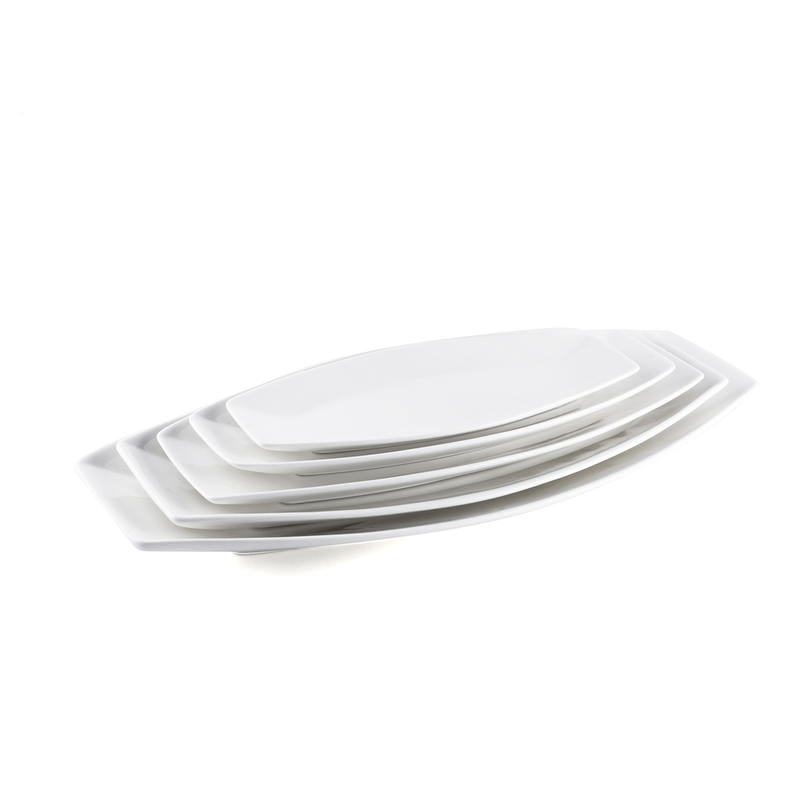 Porceletta Ivory Porcelain Boat Rectangular Plate - Al Makaan Store