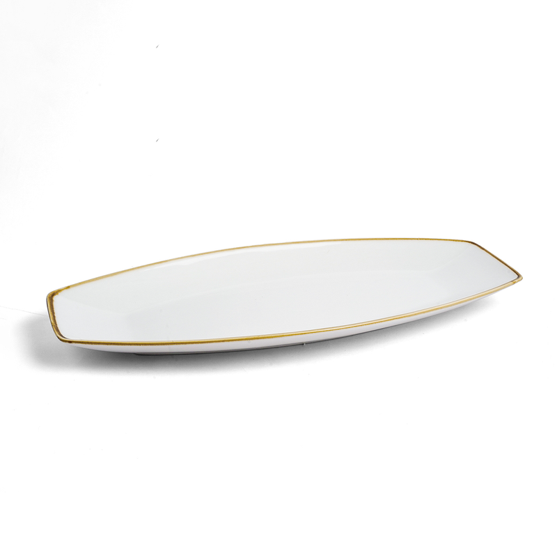 Porceletta Ivory Mocha Boat Plate - Al Makaan Store