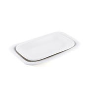 Porceletta Ivory Porcelain Rectangular Plate - Al Makaan Store