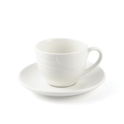 Porceletta Ivory Porcelain Coffee Cup & Saucer Castillo Design - Al Makaan Store