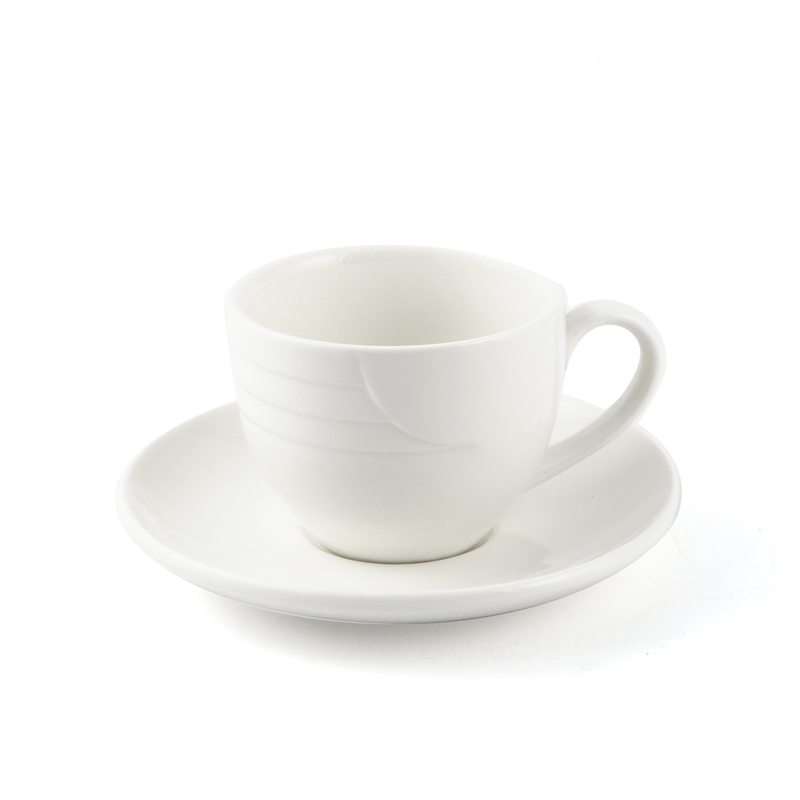 Porceletta Ivory Porcelain Coffee Cup & Saucer Castillo Design - Al Makaan Store