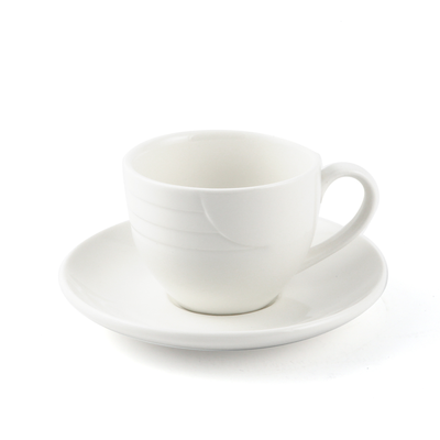 Porceletta Ivory Porcelain Coffee Cup & Saucer Castillo Design - Al Makaan Store
