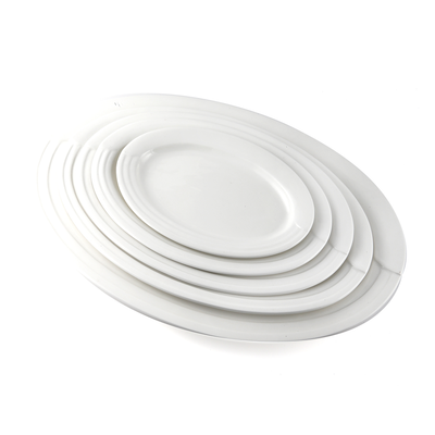 Porceletta Ivory Porcelain Oval Plate Castillo Design - Al Makaan Store