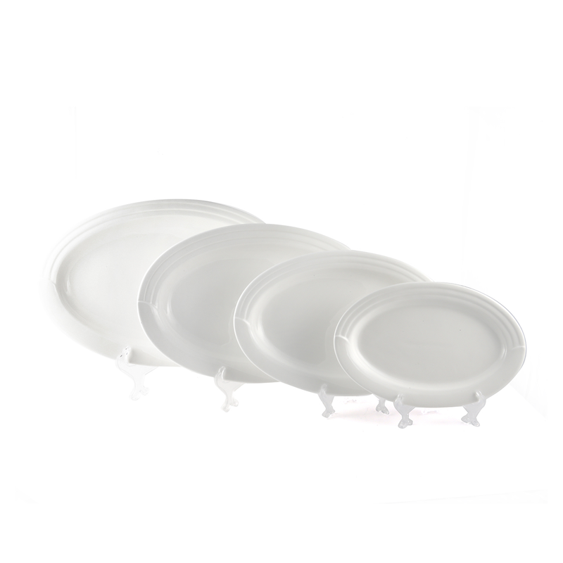 Porceletta Ivory Porcelain Oval Plate Castillo Design - Al Makaan Store