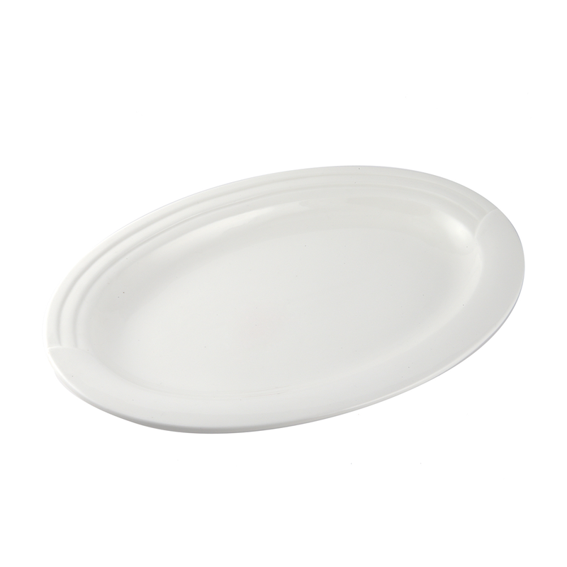 Porceletta Ivory Porcelain Oval Plate Castillo Design - Al Makaan Store
