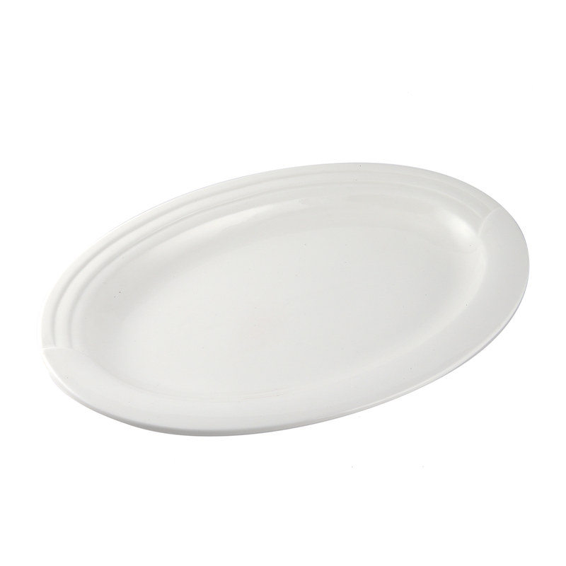 Porceletta Ivory Porcelain Oval Plate Castillo Design - Al Makaan Store
