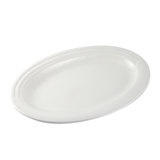 Porceletta Ivory Porcelain Oval Plate Castillo Design - Al Makaan Store