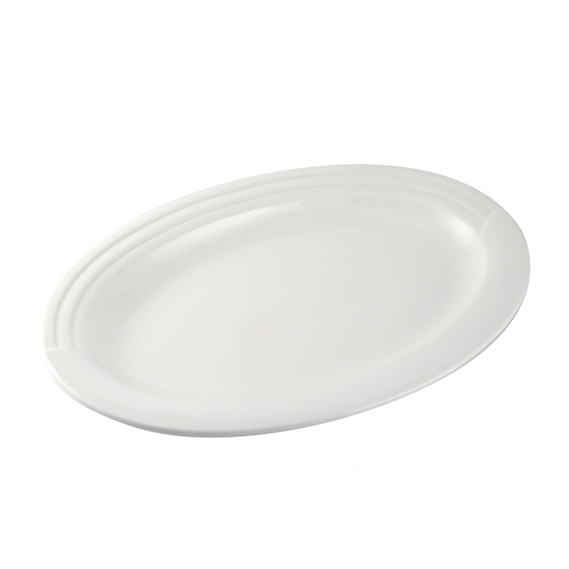 Porceletta Ivory Porcelain Oval Plate Castillo Design - Al Makaan Store