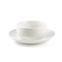 Porceletta Ivory Porcelain Soup Cup & Saucer 4" Castillo Design - Al Makaan Store