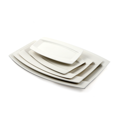 Porceletta Ivory Porcelain Rectangular Plate Meena Design - Al Makaan Store