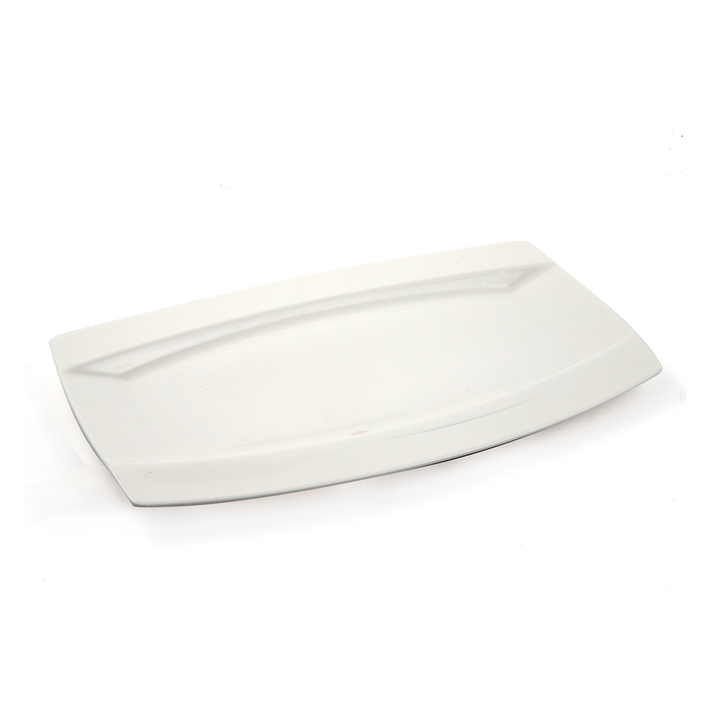 Porceletta Ivory Porcelain Rectangular Plate Meena Design - Al Makaan Store