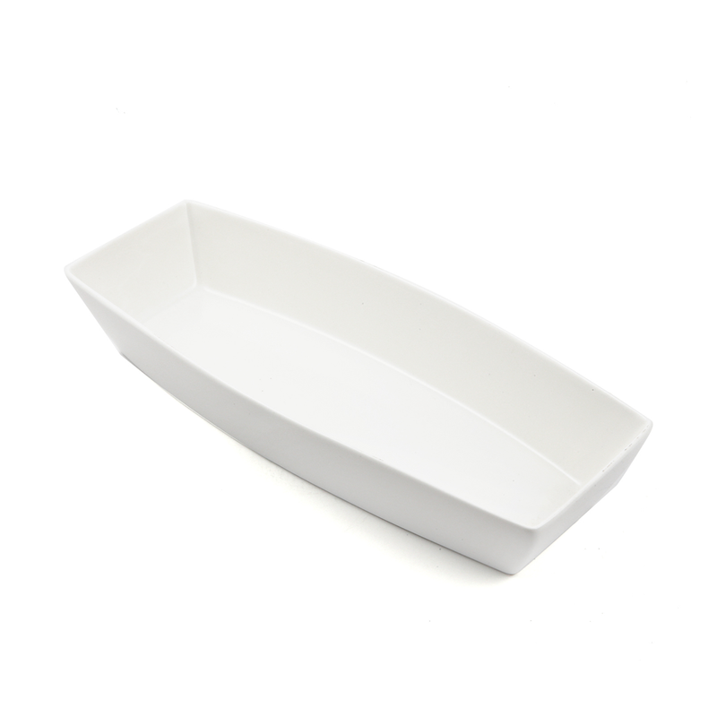 Porceletta Ivory Porcelain Rectangular Deep Bowl Meena Design - Al Makaan Store