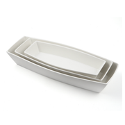 Porceletta Ivory Porcelain Rectangular Deep Bowl Meena Design - Al Makaan Store