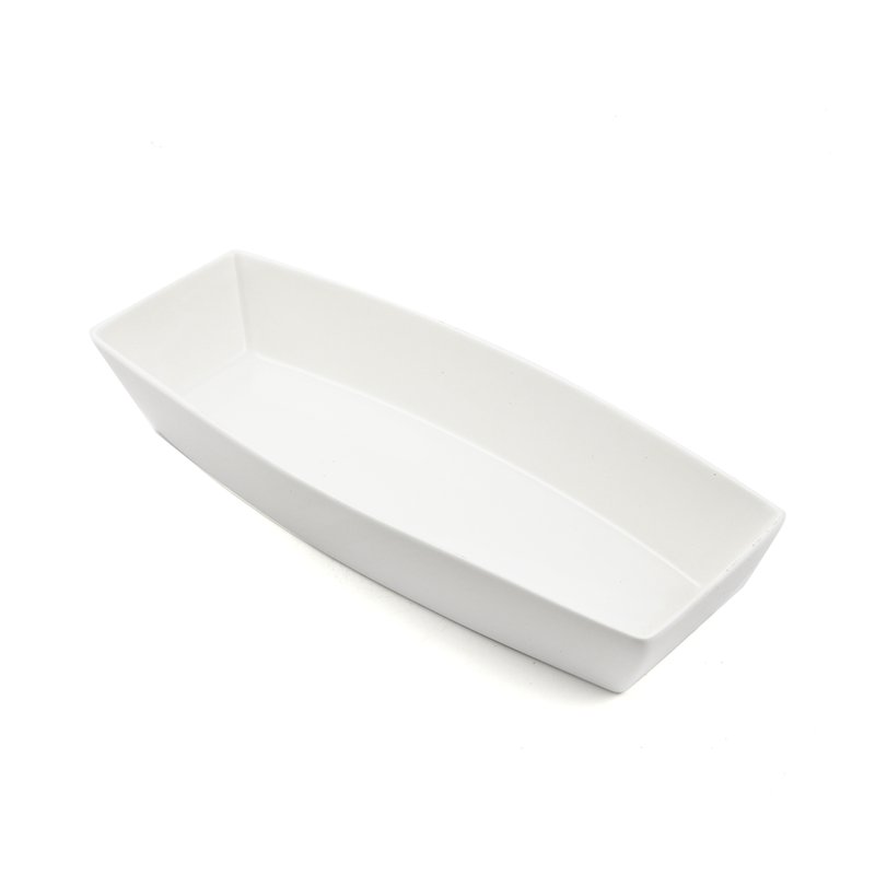 Porceletta Ivory Porcelain Rectangular Deep Bowl Meena Design - Al Makaan Store