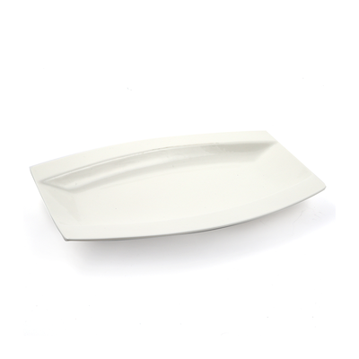 Porceletta Ivory Porcelain Rectangular Soup Plate Meena Design - Al Makaan Store