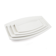 Porceletta Ivory Porcelain Rectangular Soup Plate Meena Design - Al Makaan Store