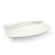 Porceletta Ivory Porcelain Rectangular Soup Plate Meena Design - Al Makaan Store