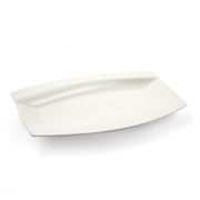 Porceletta Ivory Porcelain Rectangular Soup Plate Meena Design - Al Makaan Store