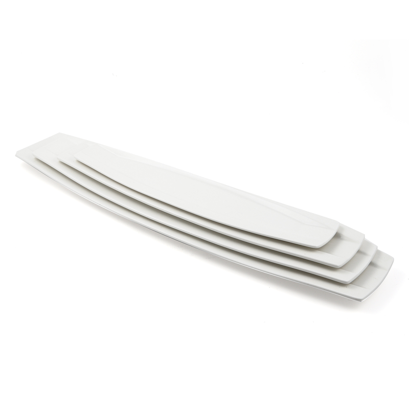 Porceletta Ivory Porcelain Rectangular Flat Plate Meena Design - Al Makaan Store