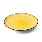 Porceletta Color Glaze Porcelain Rimmed Thin Flat Plate - Al Makaan Store
