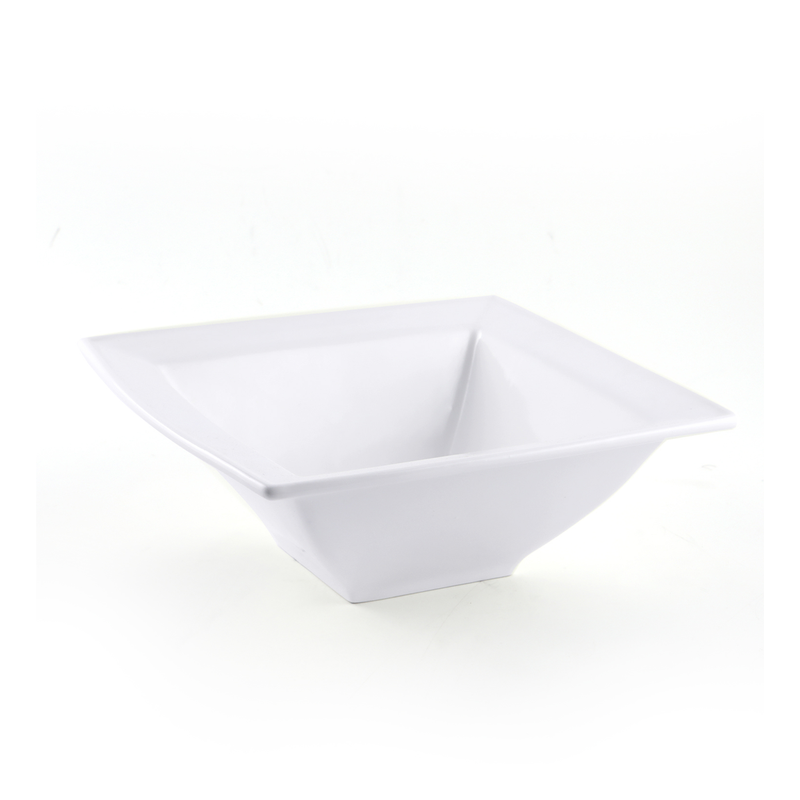 Porceletta Ivory Porcelain Square Bowl Double Rim - Al Makaan Store