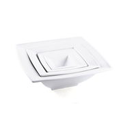 Porceletta Ivory Porcelain Square Bowl Double Rim - Al Makaan Store