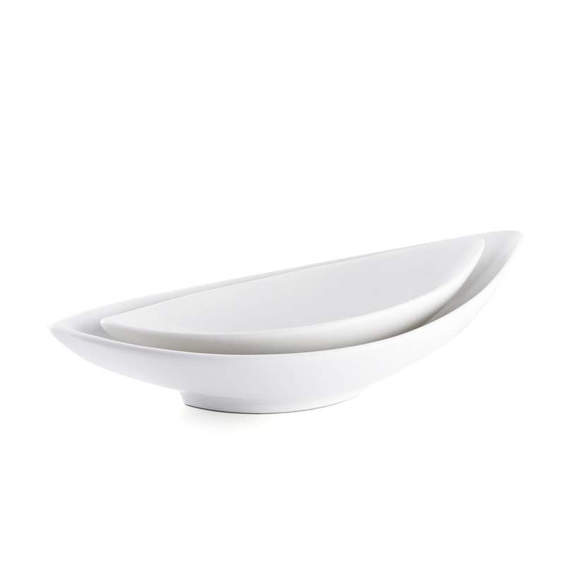 Porceletta Ivory Porcelain Boat Bowl - Al Makaan Store